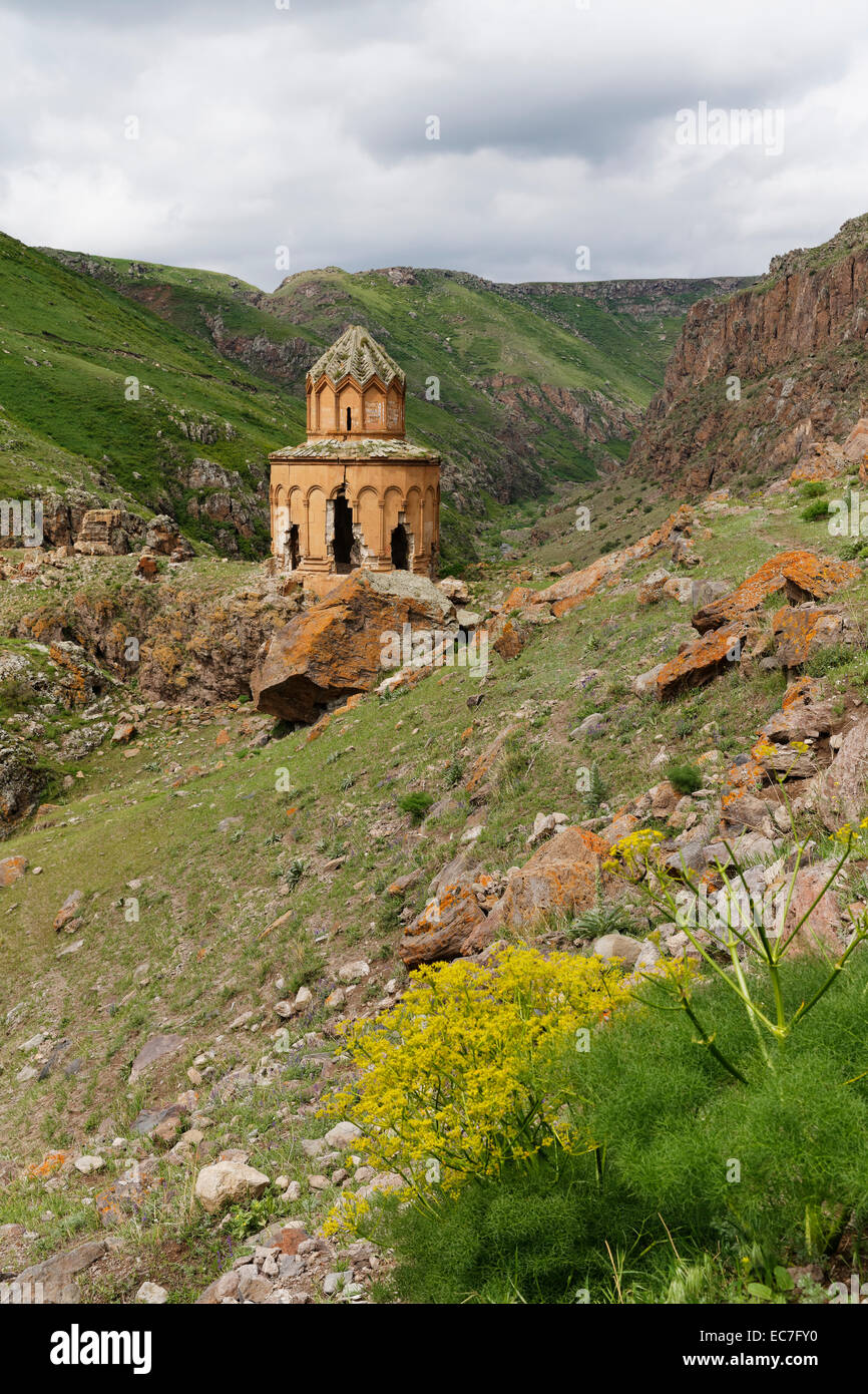 Turkey, Kars Province, Digor, view to decayed Armenian monastery Stock Photo