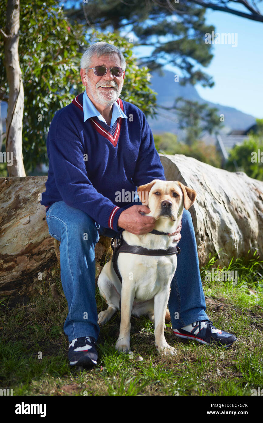 Portrait Of Visually Impaired Man And His Guide Dog Stock Photo Alamy Portrait Of Visually Impaired Man And His Guide Dog Stock Photo Alamy