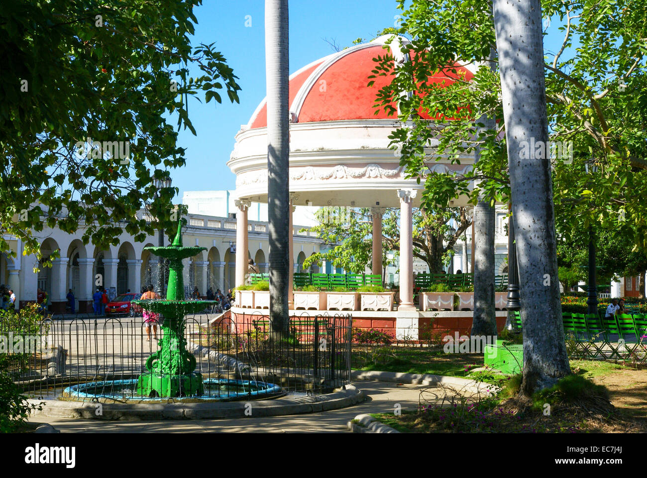 Marti Park and City Hall, Cienfuegos, Cuba Stock Photo