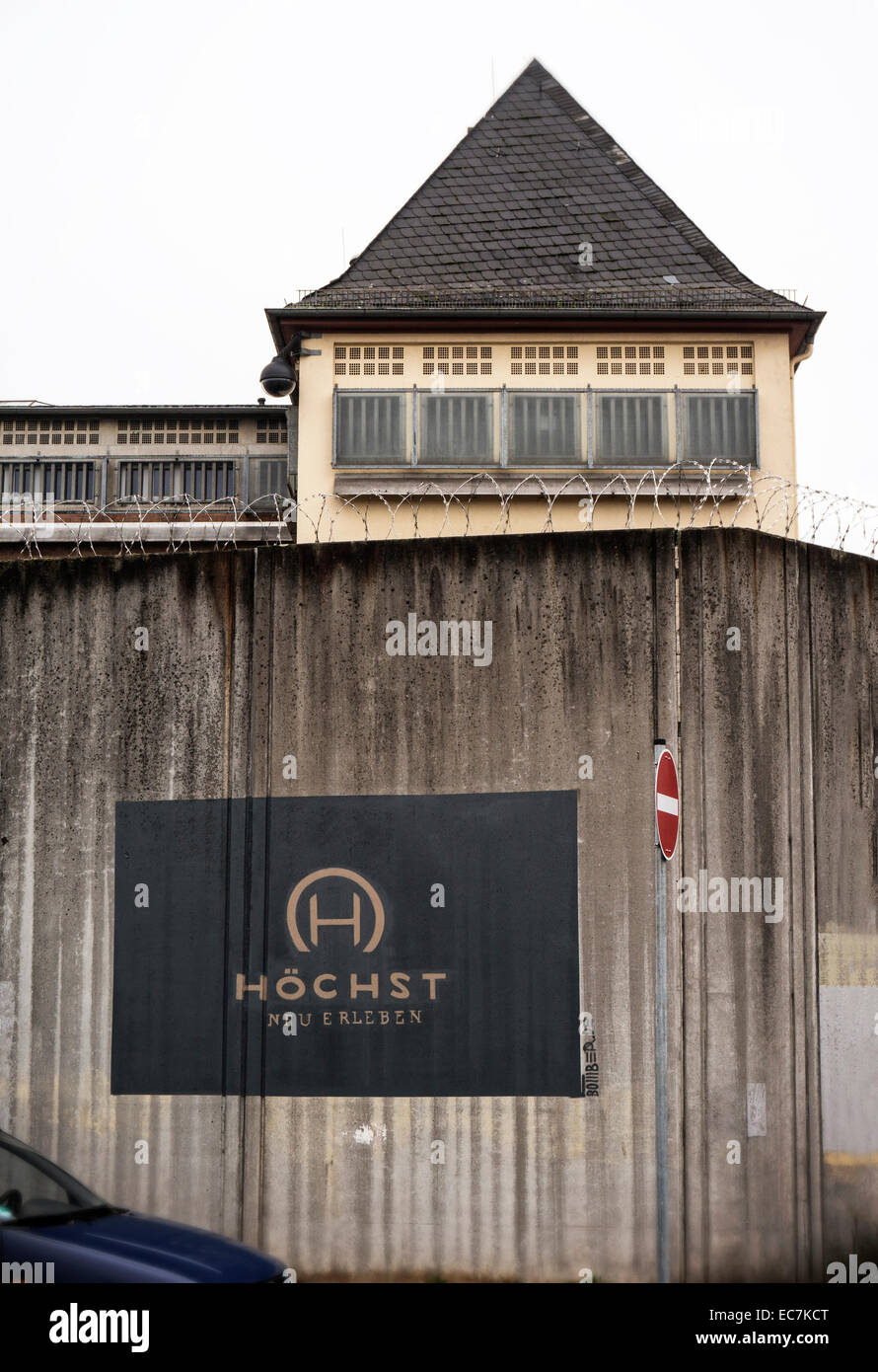 Graffiti on a wall of the closed prison in Frankfurt Höchst Stock Photo