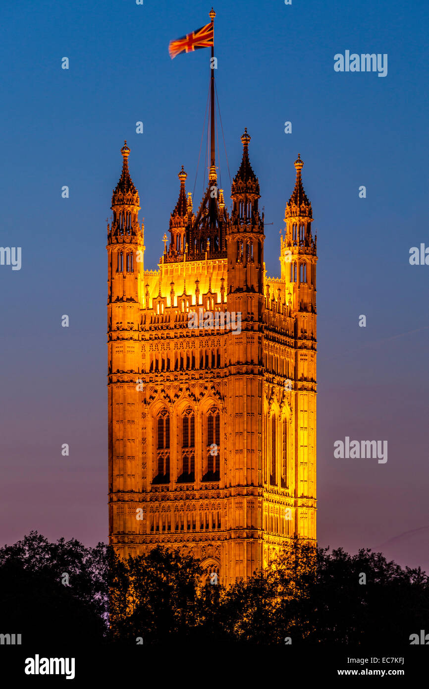 The Victoria Tower, Houses Of Parliament, London, England Stock Photo
