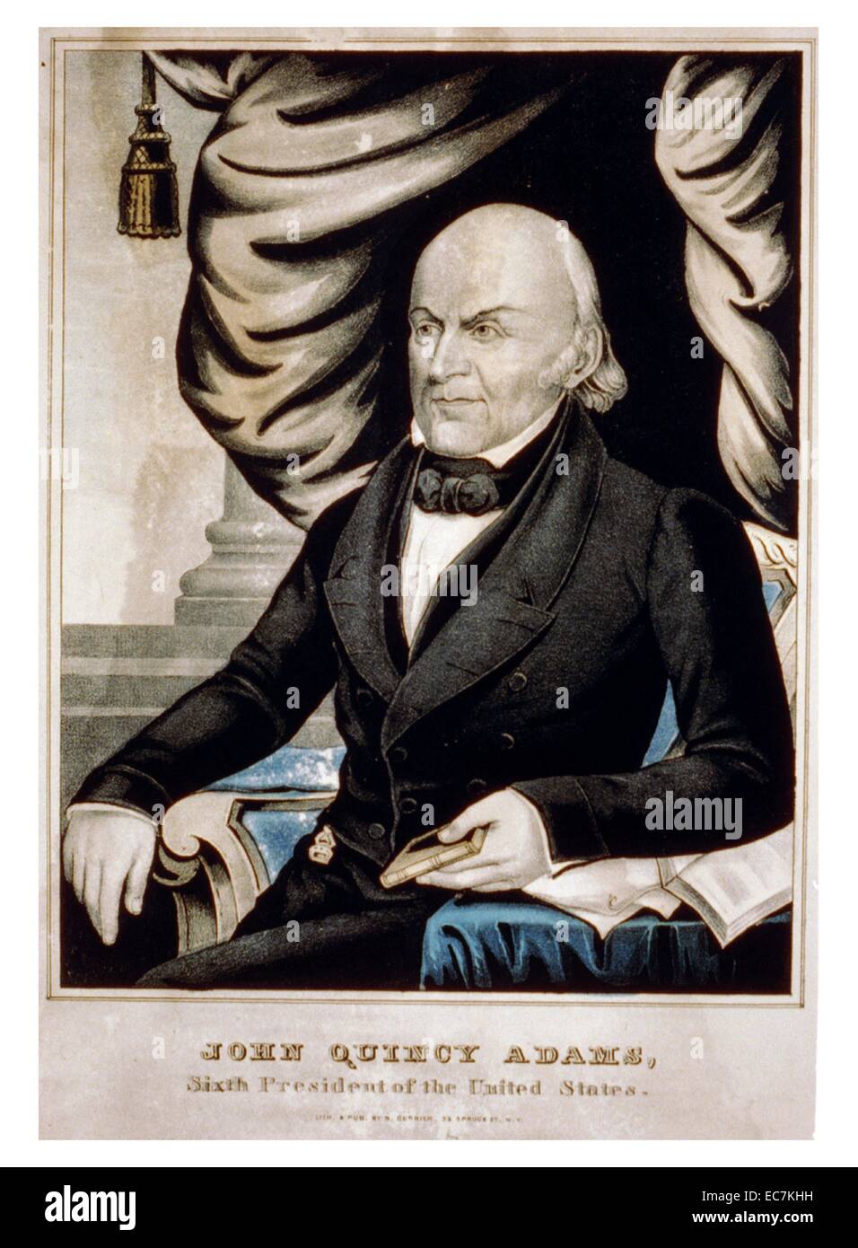 Quincy Adams, the Sixth President of the United States. He also served as a diplomat, a Senator and member of the House of Representatives. He was a member of the Federalist, Democratic-Republican, National Republican, and later Anti-Masonic and Whig parties. Stock Photo