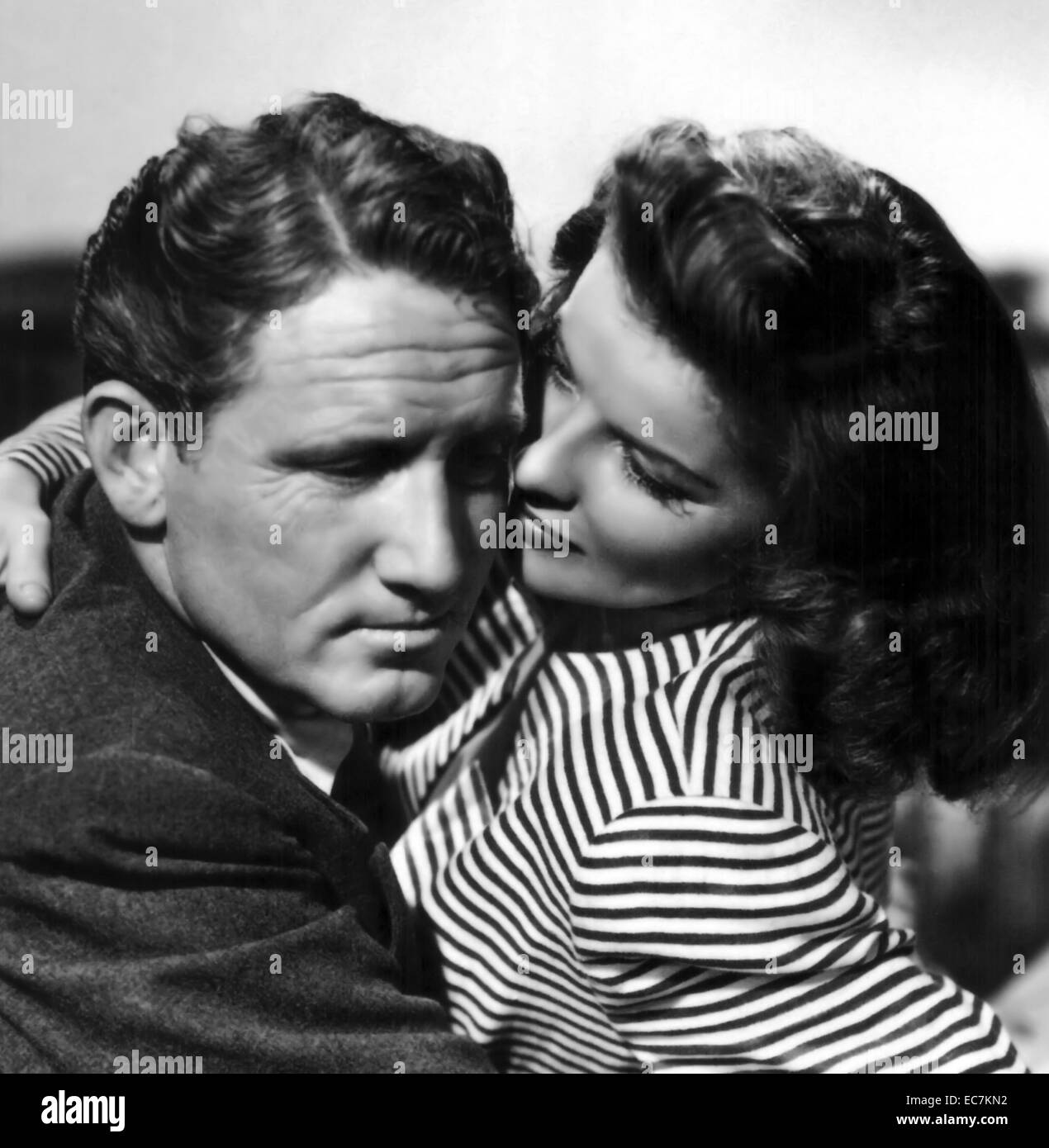 Woman of the Year (1942) is a romantic comedy-drama film starring Spencer Tracy and Katharine Hepburn, written by Ring Lardner, Jr., Michael Kanin and John Lee Mahin, directed by George Stevens and produced by Joseph L. Mankiewicz Stock Photo