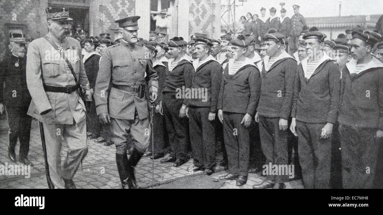 John J. Pershing and General Pelletier in France during World War one Stock Photo