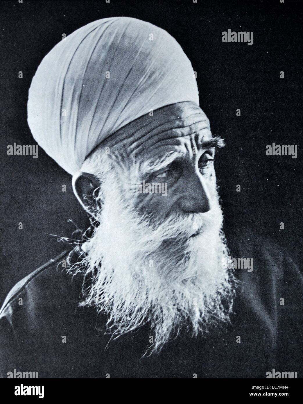 Amin Tarif 1898 - 1993. Qadi, or spiritual leader, of the Druze in Israel from 1928 till his death in 1993. Sheikh Amin was regarded by many within the community as the preeminent spiritual authority in the Druze world Stock Photo