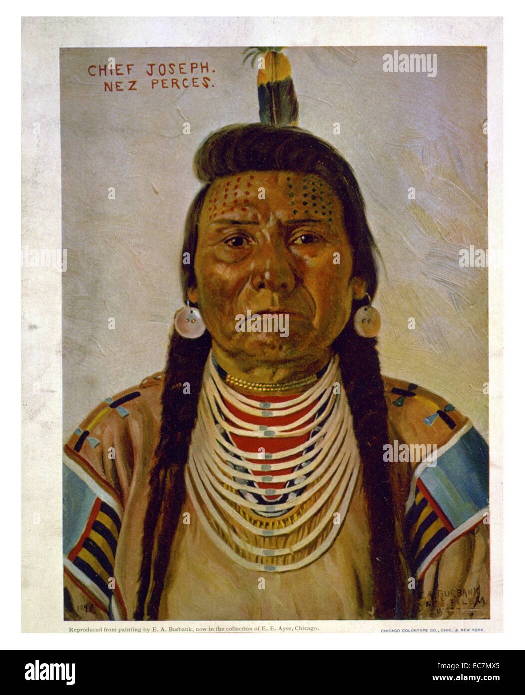 Chief Joseph, Nez Percé chief, head-and-shoulders portrait Stock Photo