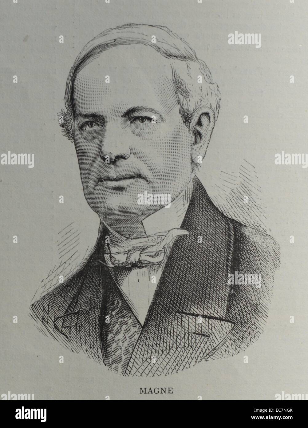 Engraving of Pierre Magne (1806-1879) A French-born politician. Dated 1870 Stock Photo
