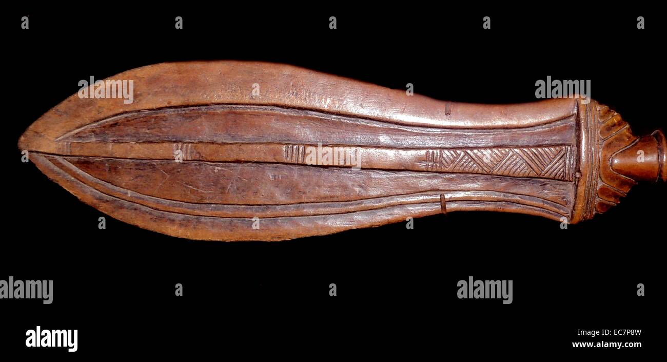 wooden sword made by the Kuba tribe, Democratic Republic of the Congo Stock Photo
