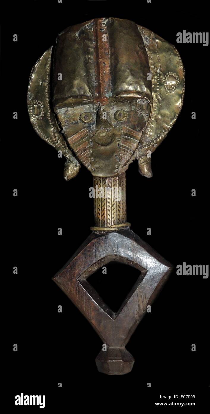 Reliquary guardian figures Kota-Obamba people, Gabon, Early 20th century. Stock Photo