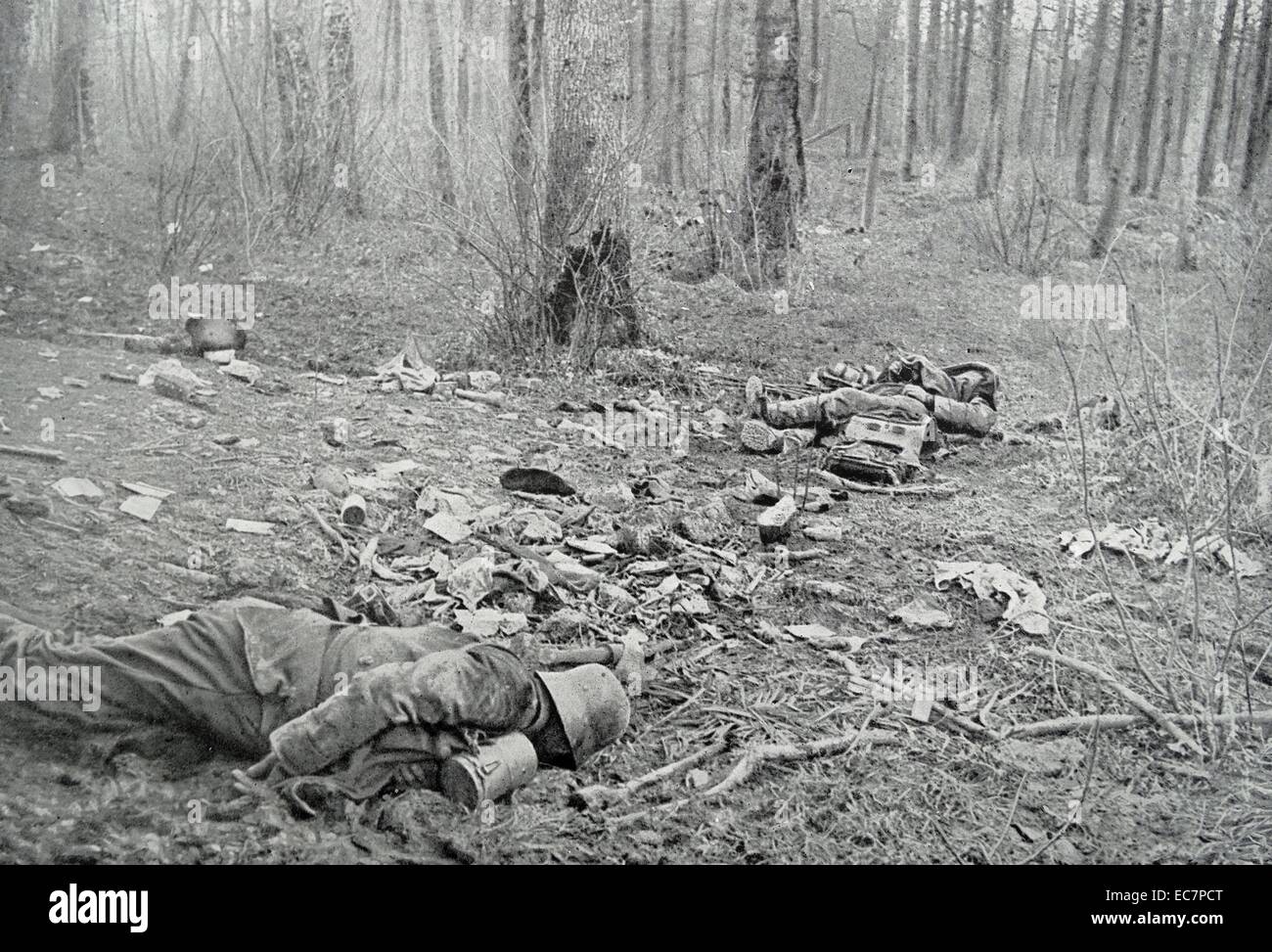 German soldiers killed  in action in France during the spring of 1918. World war one Stock Photo