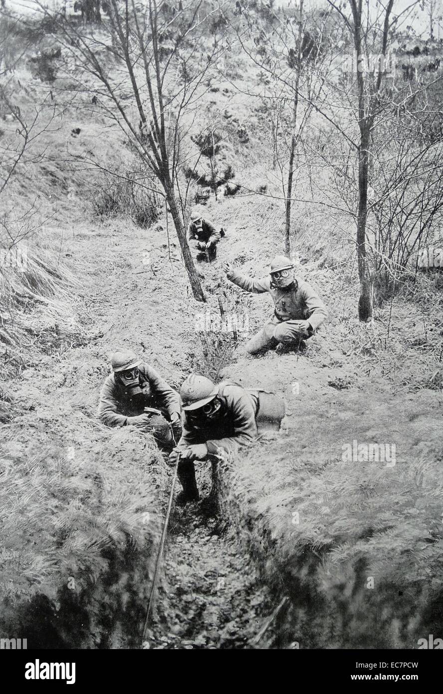 French sappers (laying explosive charges) during world war one Stock ...