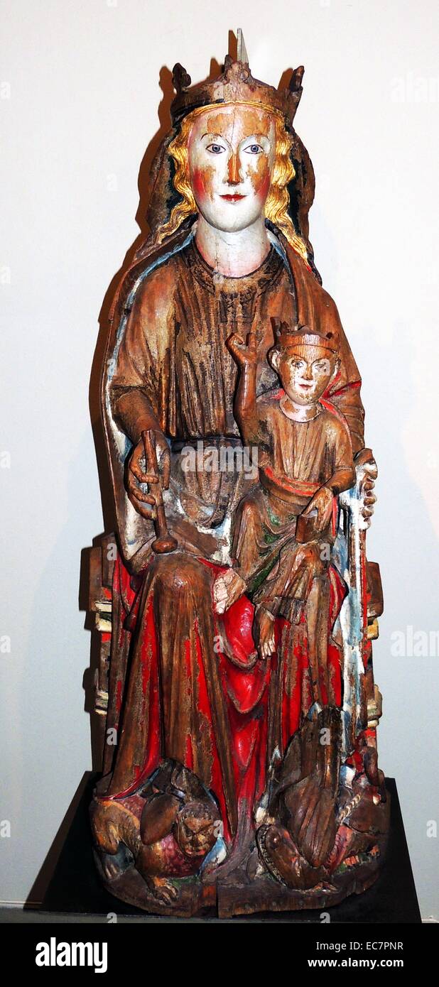 Virgin with child, Biri Church, Oppland ca 1250-1260 Stock Photo