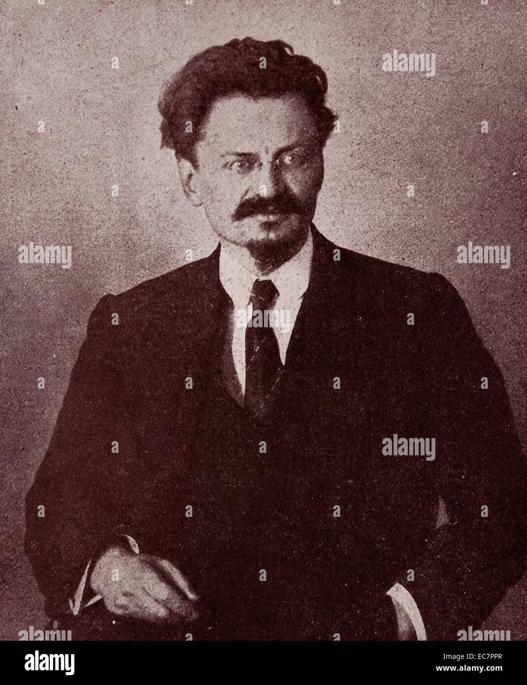 Leon Trotsky 1879 – 21 August 1940. Russian Marxist revolutionary and theorist, Soviet politician, and the founder and first leader of the Red Army. Stock Photo