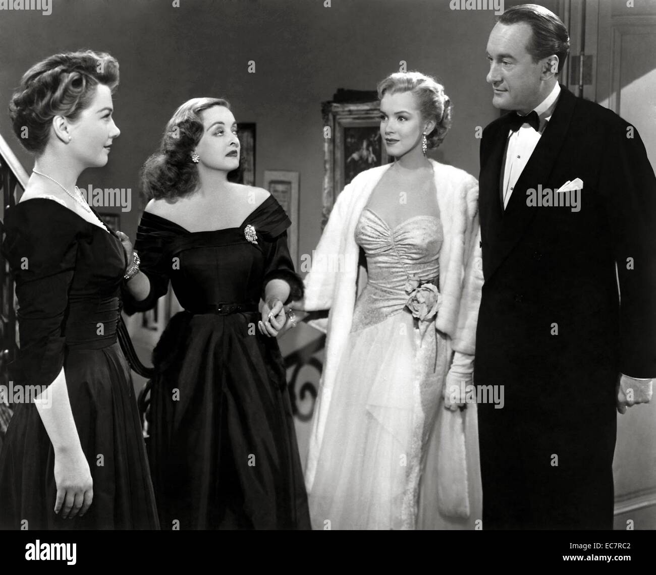 All About Eve is a 1950 American drama film written and directed by Joseph Mankiewicz. Starring Bette Davis as a Broadway star the film tells the story of a young fan - Anne Baxter - who threatens Davis' career and personal life. The film sits on United States' National Film Registry. Stock Photo
