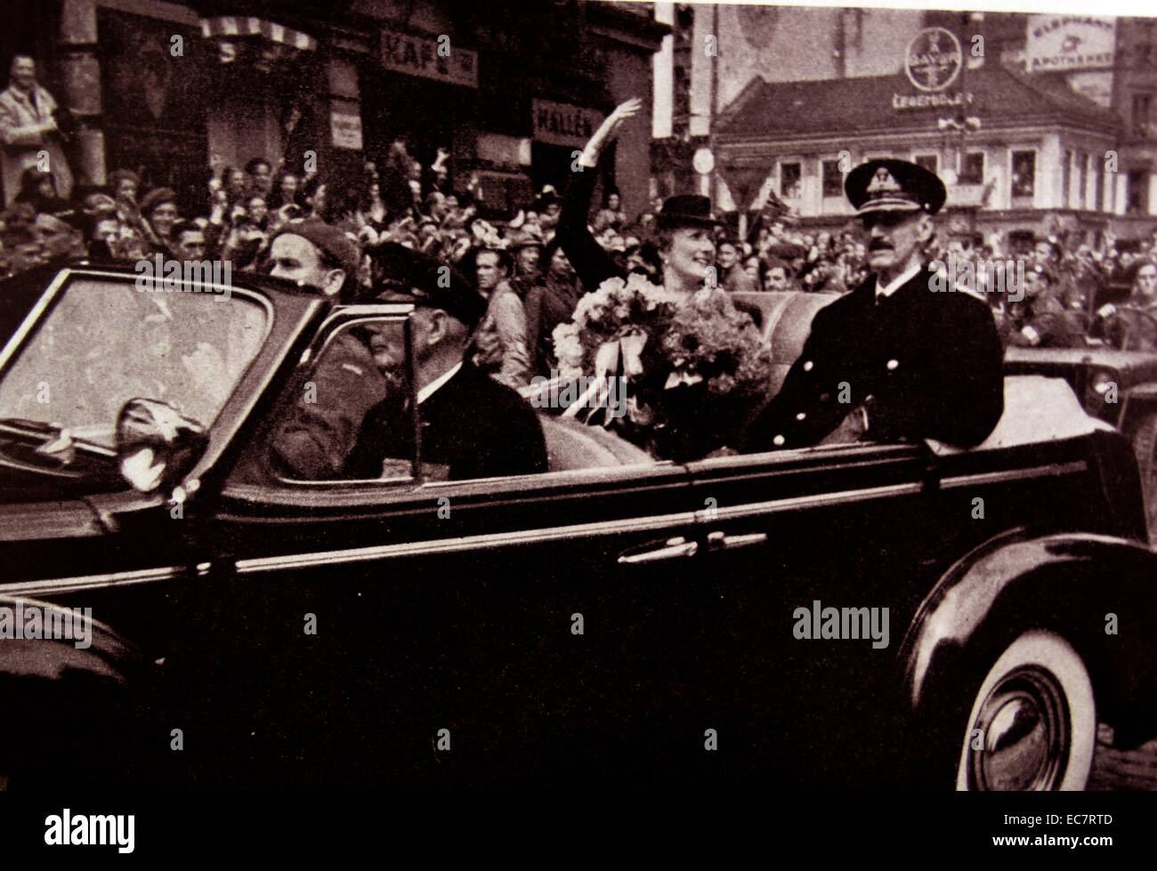 King Haakon of Norway, on his return to Oslo in 1946 Stock Photo