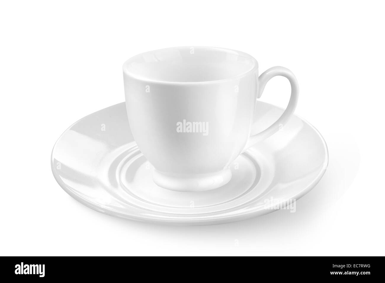 white tea or coffee cup with saucer isolated on white Stock Photo - Alamy