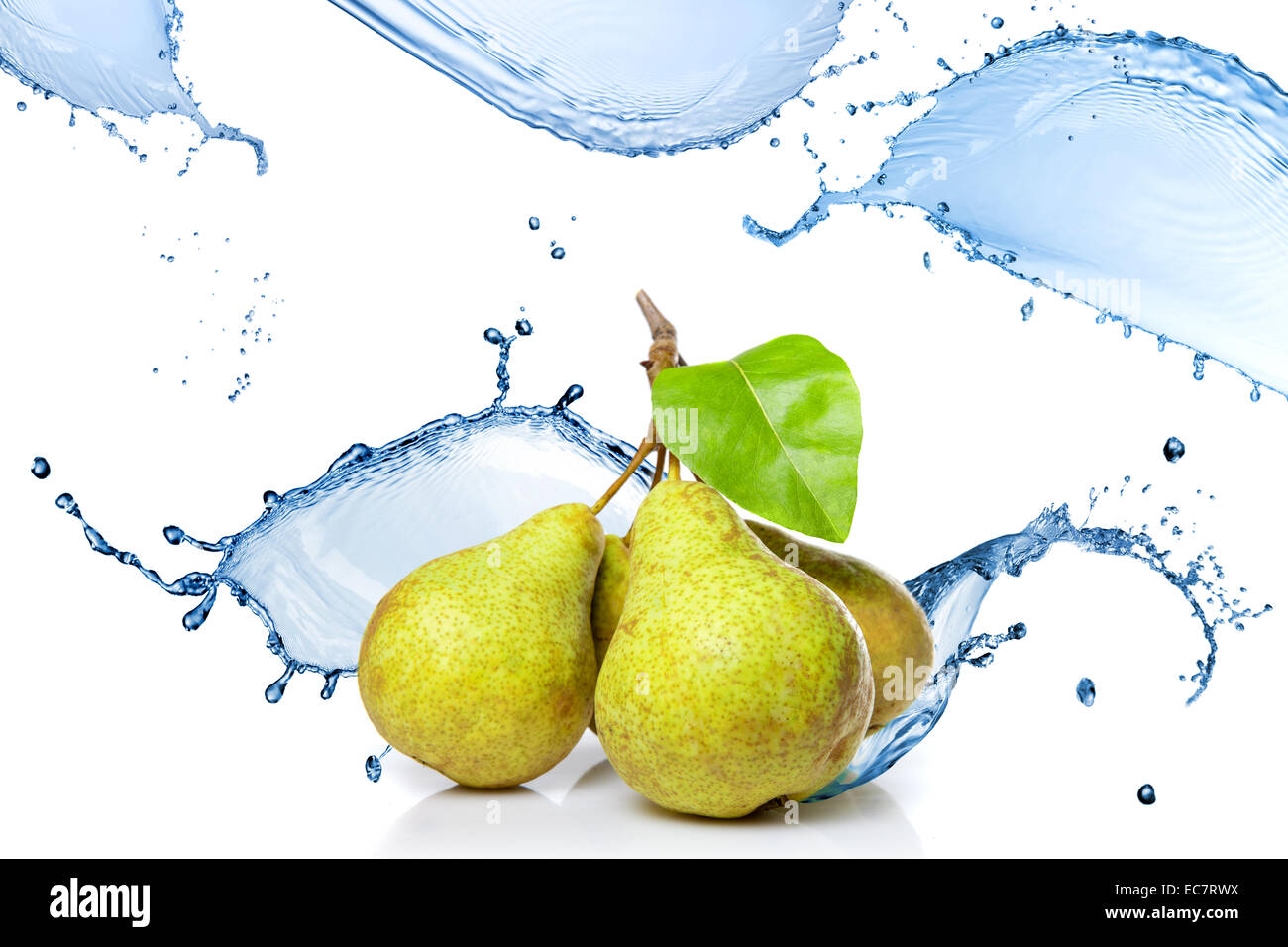 fresh water splash on pears isolated on white Stock Photo Alamy
