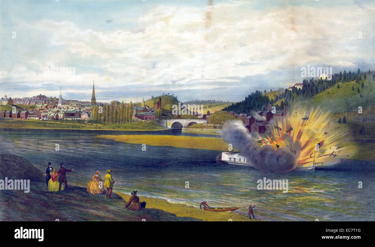 An explosion on the steamboat Alfred Thomas at Easton, Pennsylvania; a