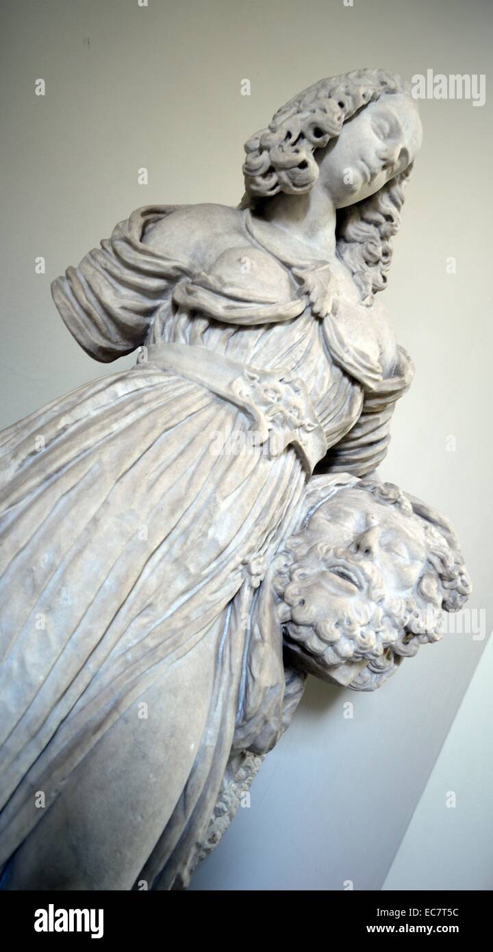 Marble statue of Judith with the head of Holofernes by Francois Dieussart. Early 1600s, possibly carved in England when Dieussart was brought from Rome to Arundel House in London. Stock Photo