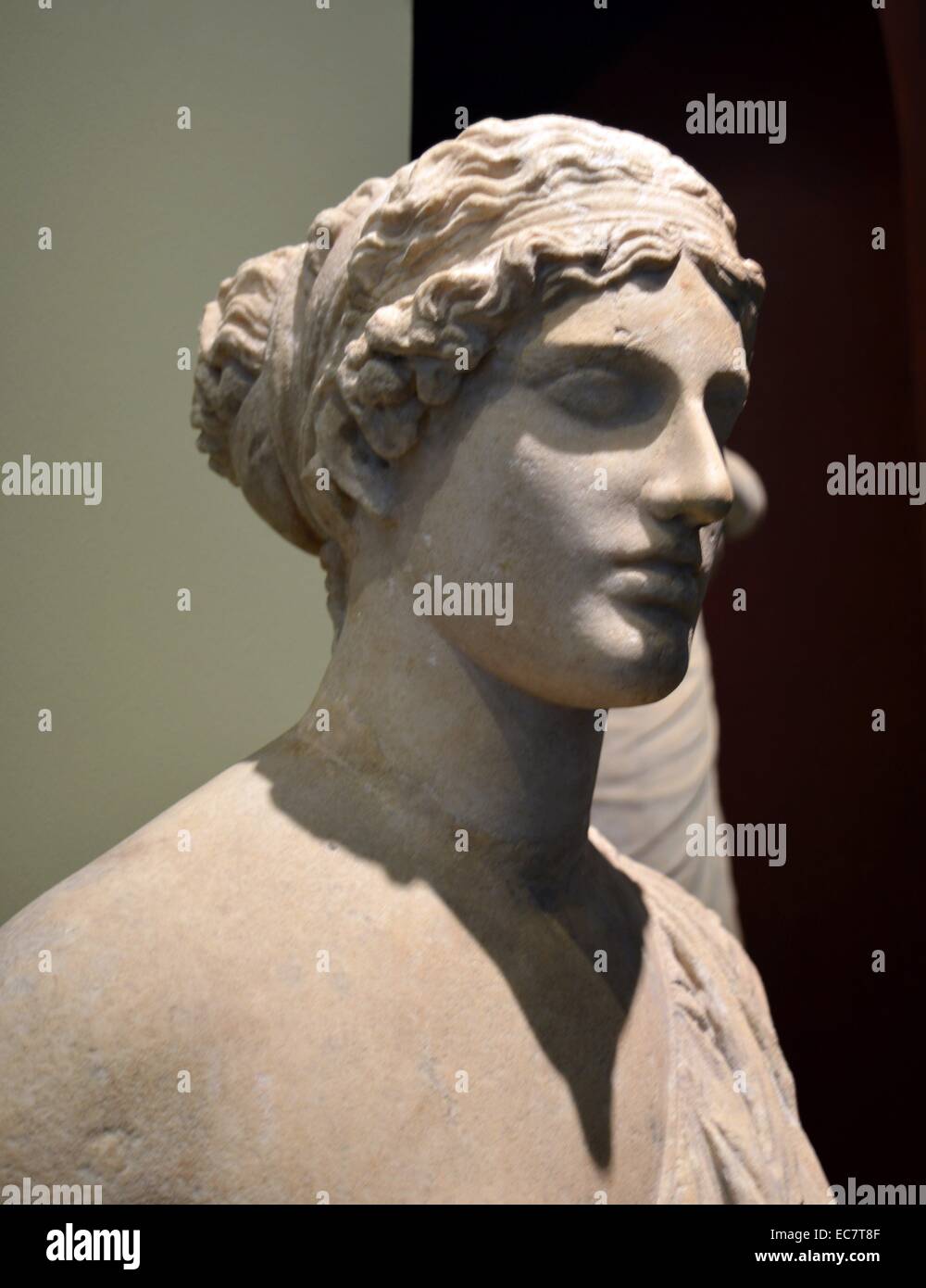 Pilaster right Marble bust of a woman, known as the 'Oxford Bust' or