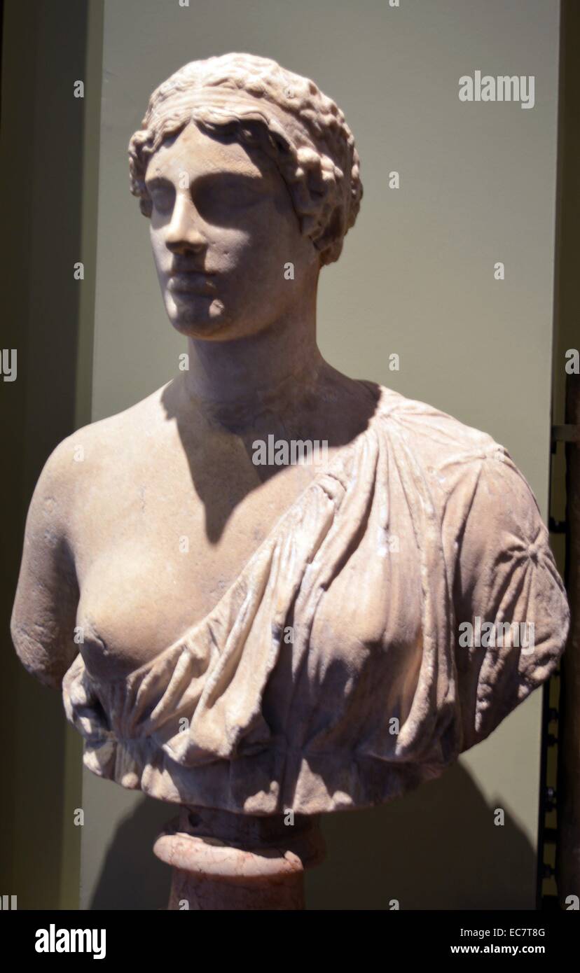 Pilaster right Marble bust of a woman, known as the 'Oxford Bust' or
