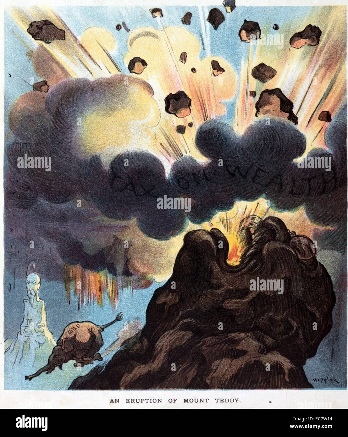 An eruption of Mount Teddy' President Theodore Roosevelt as a volcano ...