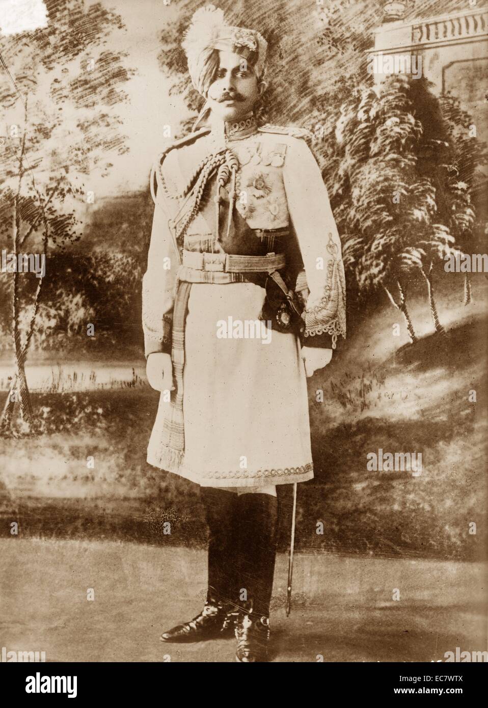 General Sir Ganga Singh (1880-1943), the Maharaja of the state of Bikaner, India. He served in the British Imperial War Cabinet during World War I as its only non-Anglo member. Stock Photo