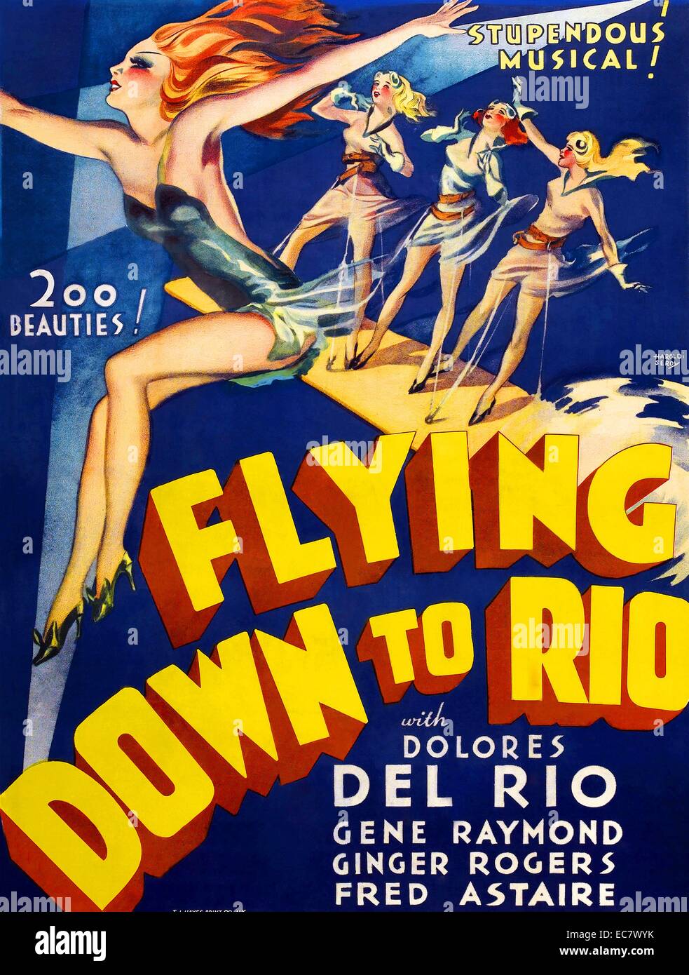 Flying Down to Rio is a 1933 RKO musical film noted for being the first screen pairing of Fred Astaire and Ginger Rogers Stock Photo