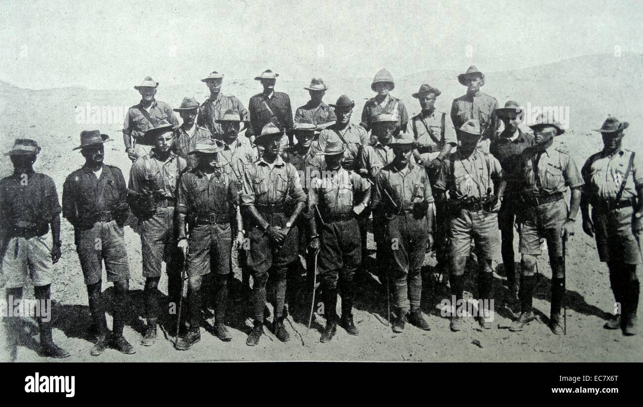 Junior officers of the Rand light infantry;   in South West Africa during World war one 1916 Stock Photo