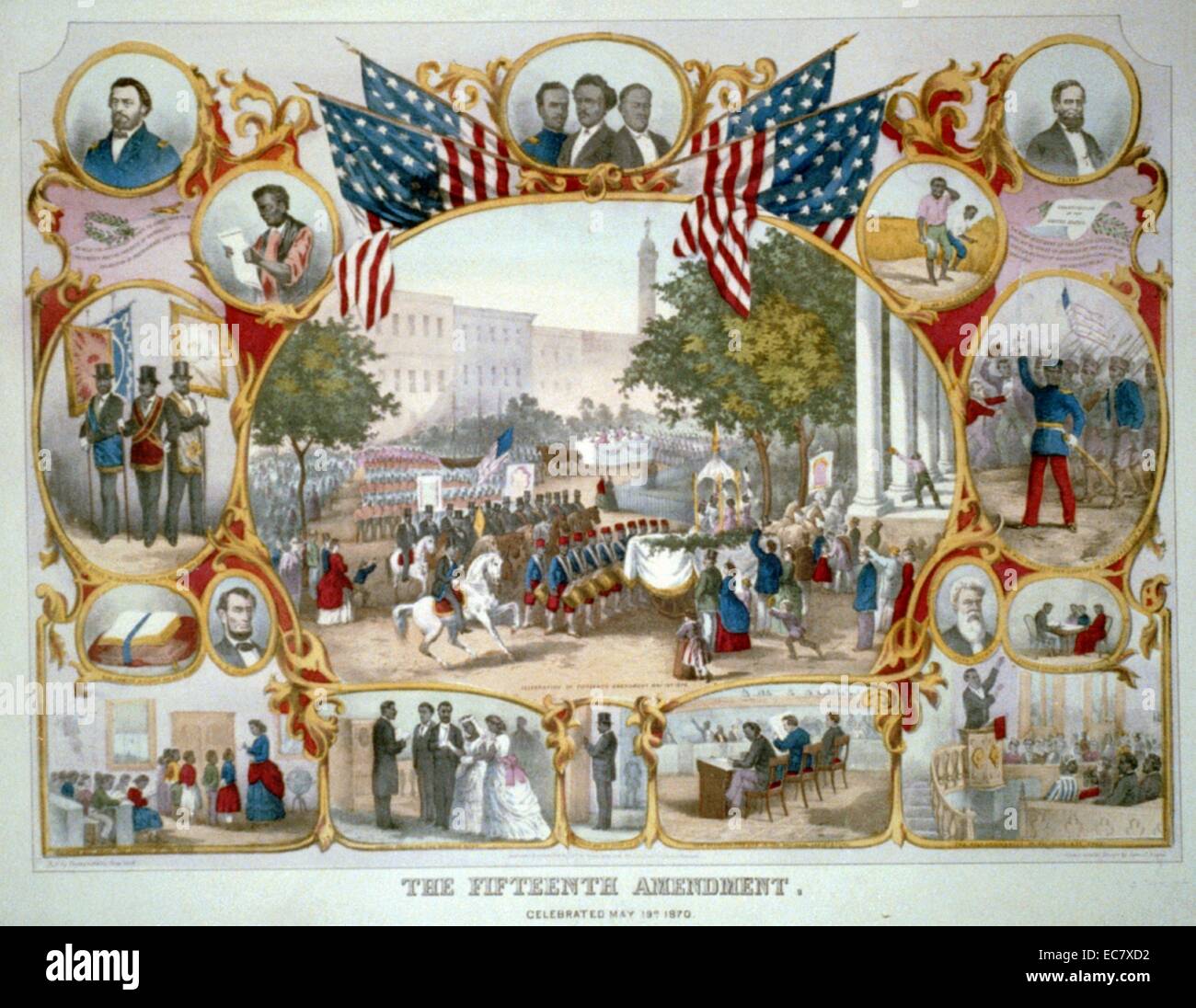 Commemoration of The Fifteenth Amendment. Stock Photo