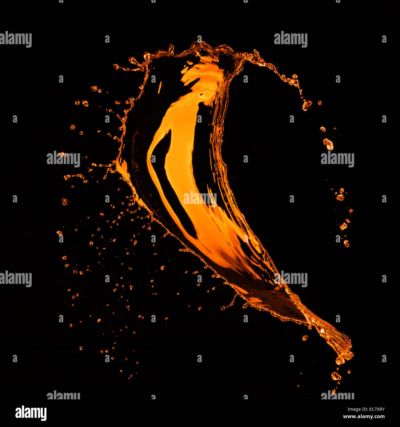 Orange water splash hi-res stock photography and images - Alamy