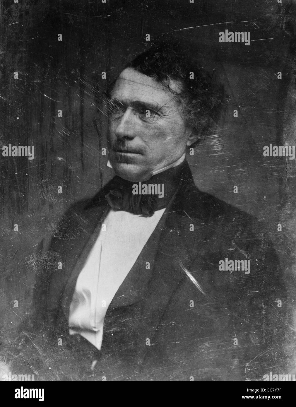 Franklin Pierce (1804-1869). Pierce was the 14th President of the United States, whose inability to calm national tensions over slavery hastened the eventual outbreak of the American Civil War. He is regarded by some to have been one of the worst presidents in US history. Stock Photo