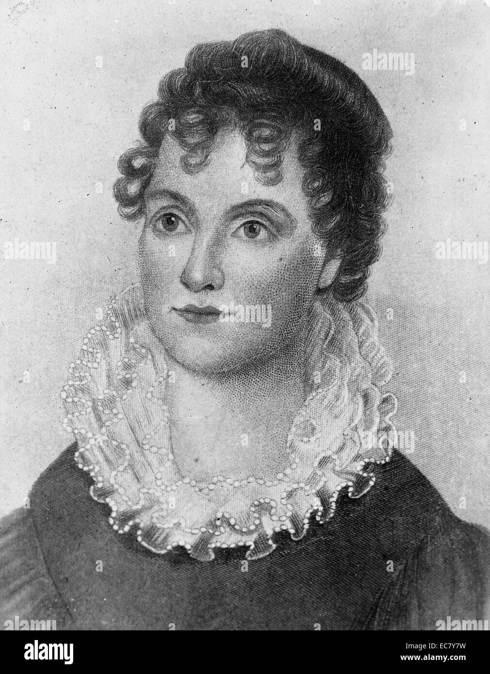 Mrs Martin Van Buren - Hannah Hoes Van Buren (1783-1819). She was the wife of US President Martin Van Buren, although she was never a First Lady as she died many years before his presidency. Her future daughter-in-law assumed her First Lady duties when her husband became President. Stock Photo