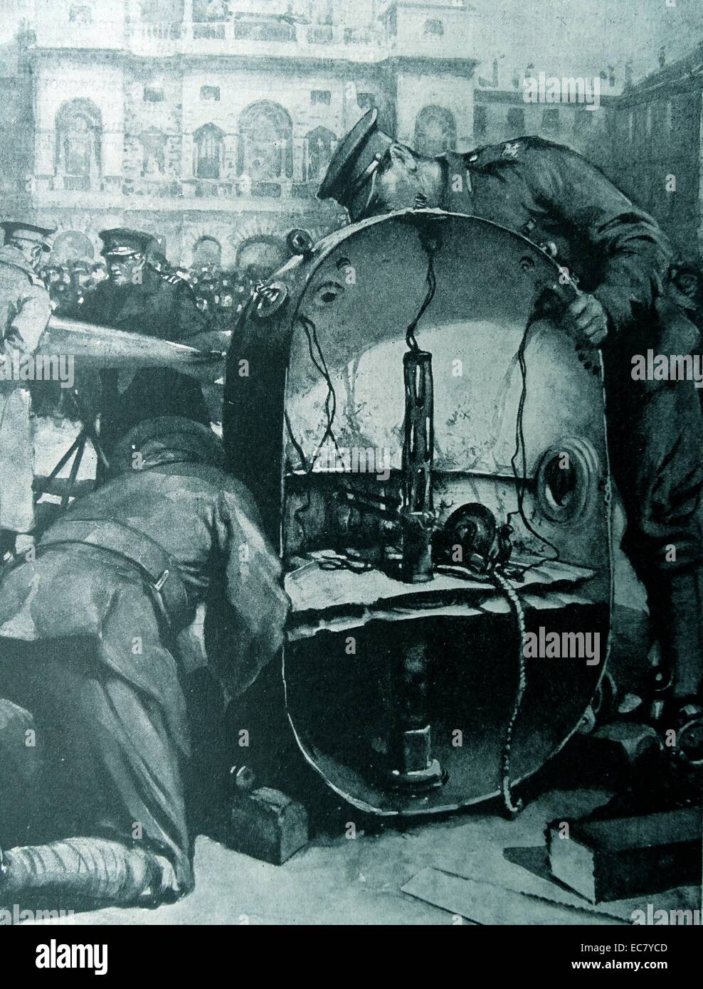 German sea mine is displayed in London during world war one 1917 Stock Photo Alamy