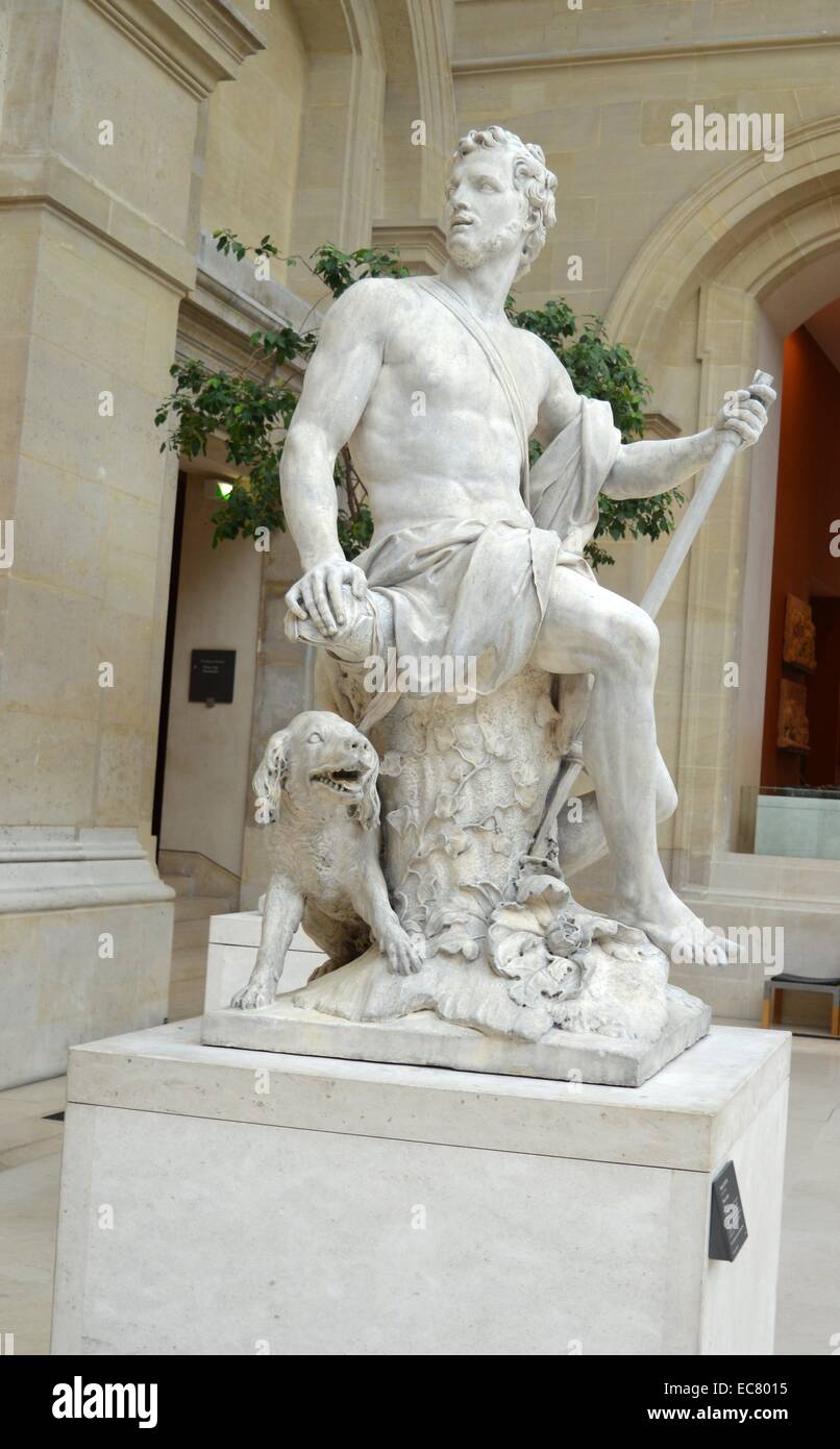 Marble statue hunter nicolas coustou french sculptor academic 17th ...