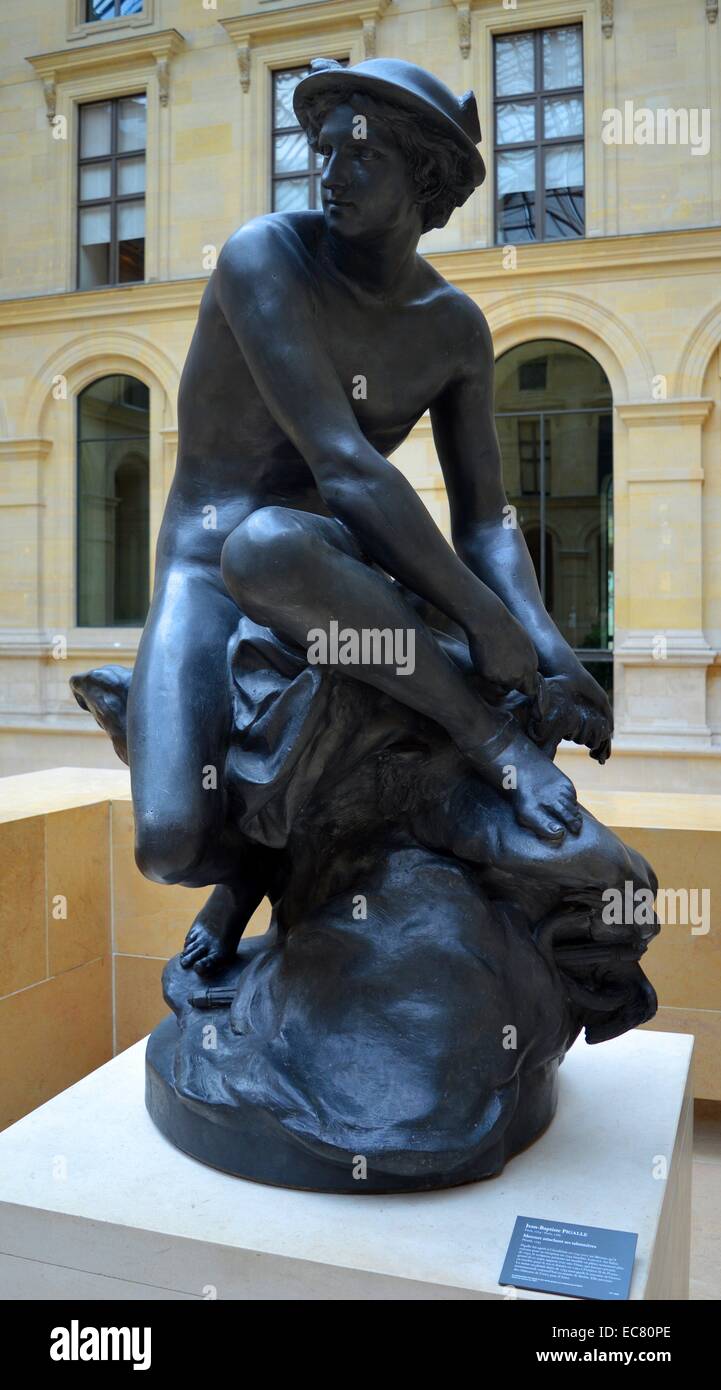 Mercury attaching his wings by JeanBaptiste Pigalle (17141785) who