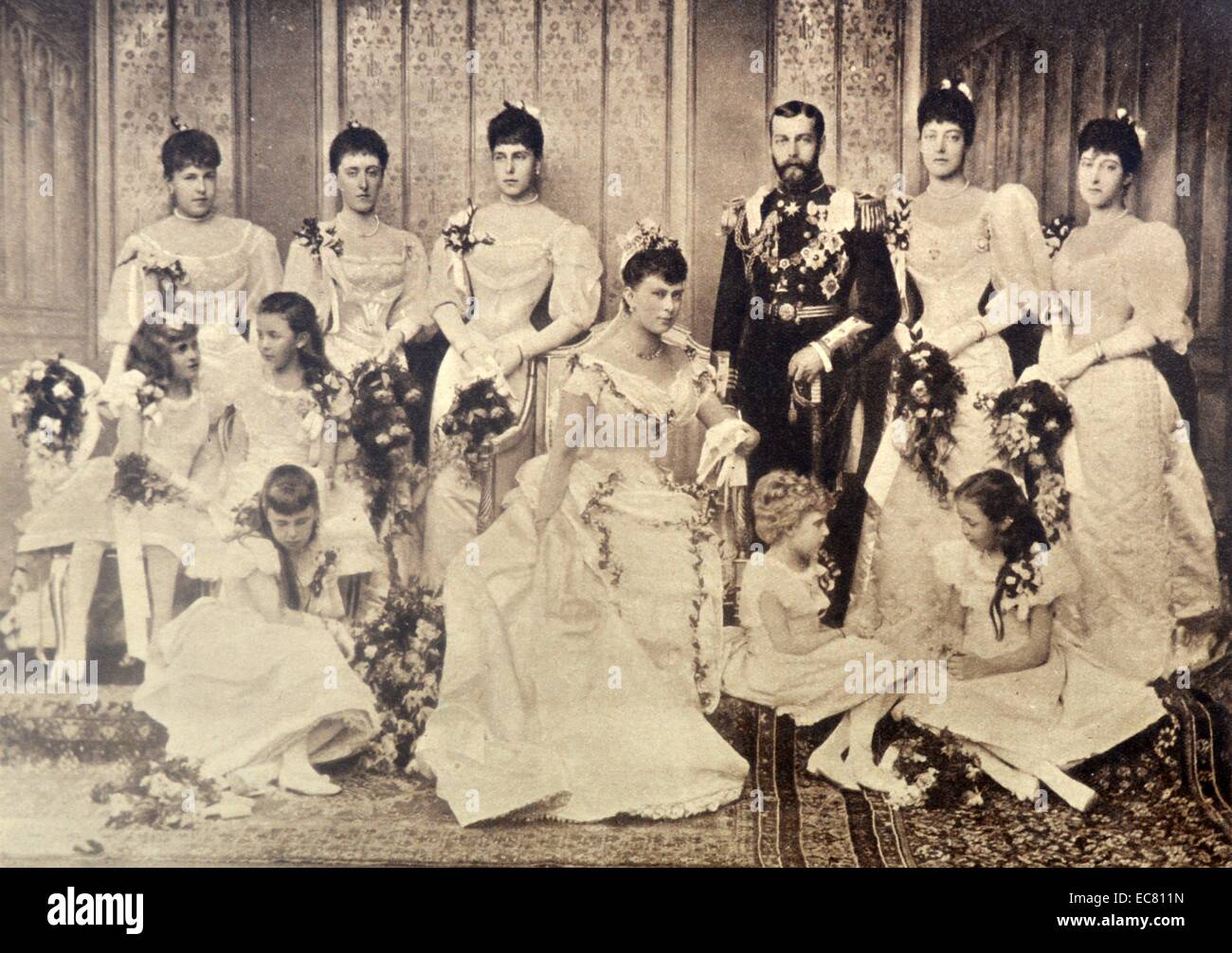 Photograph Of King George V 1865 1936 And Queen Mary Of Teck 1867 1953 On Their Wedding Day