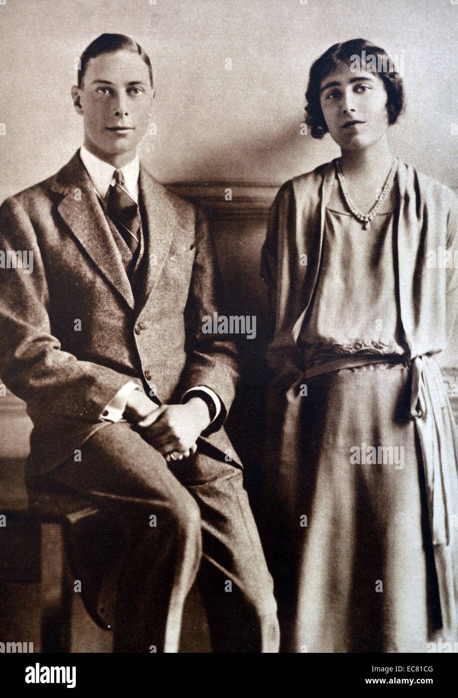 A portrait of the Duke and Duchess of York (later King George VI and Queen Elizabeth). Stock Photo