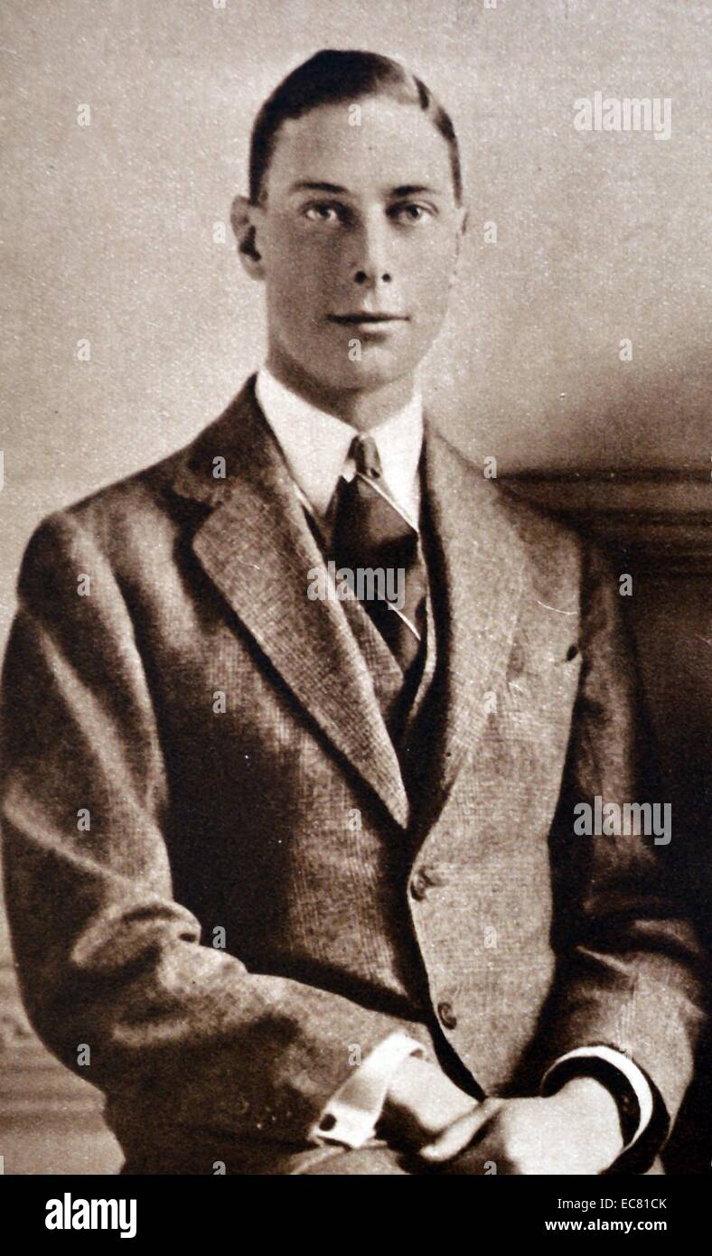 A portrait of the Duke of York (later King George VI), son of King George V and Queen Mary. Stock Photo