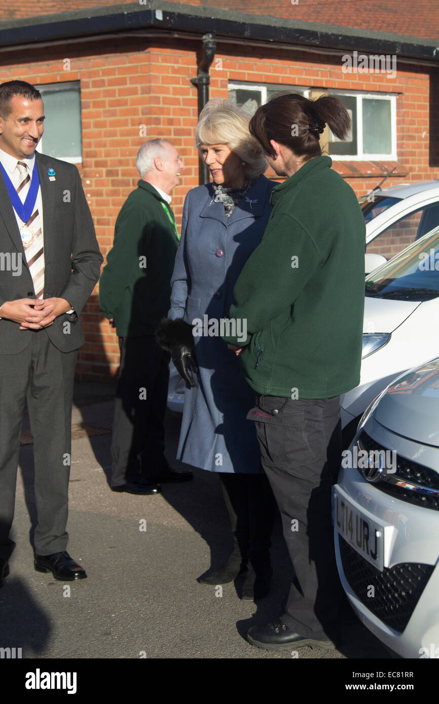 St. Albans, Hertfordshire, UK. 10th Dec, 2014. Camilla, Duchess of Cornwall, undertakes a pre-christmas visit to St. Albans in Hertfordshire. She visited the Jubilee Centre and met staff who organise ‘Meals on Wheels’. The Jubilee Centre provides a daily lunch club for the over 60s as well as daily coffee club for all ages. Credit:  Tove Larsen/Alamy Live News Stock Photo