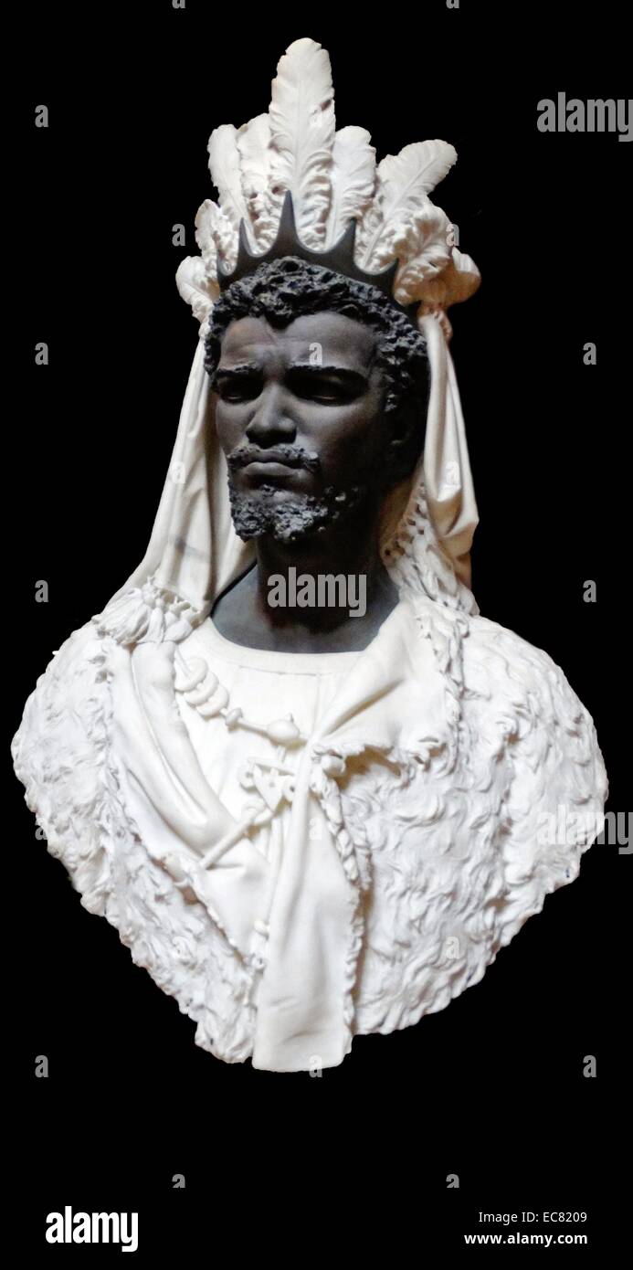 An Arab chief, by Pietro Calvi 1881 Bronze, bust with white marble Stock  Photo - Alamy