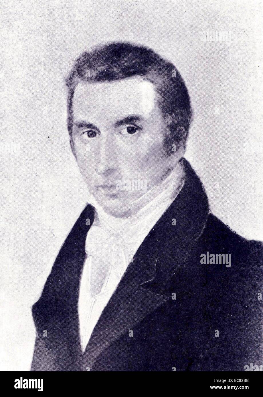 Frederic Chopin's father, Nicolas Chopin, by Mieroszewski, 1829 Stock Photo