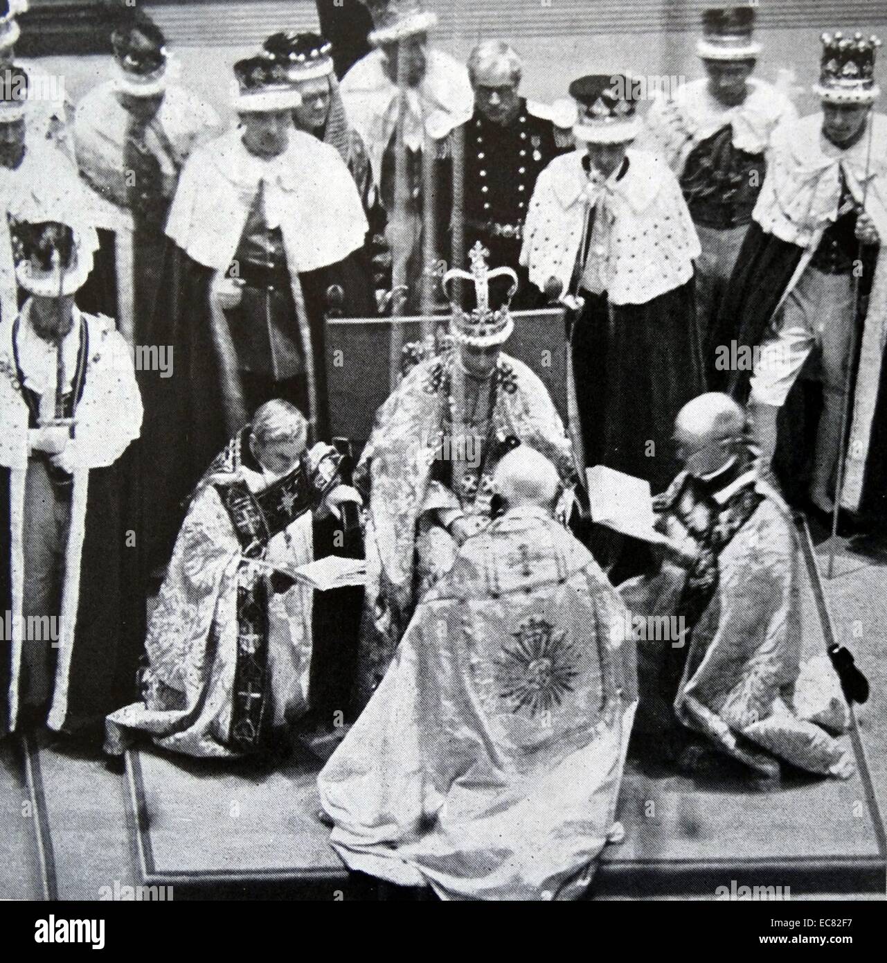 Photograph of King George VI (1895-1952) immediately after the Queen's Coronation. Dated 1937 Stock Photo