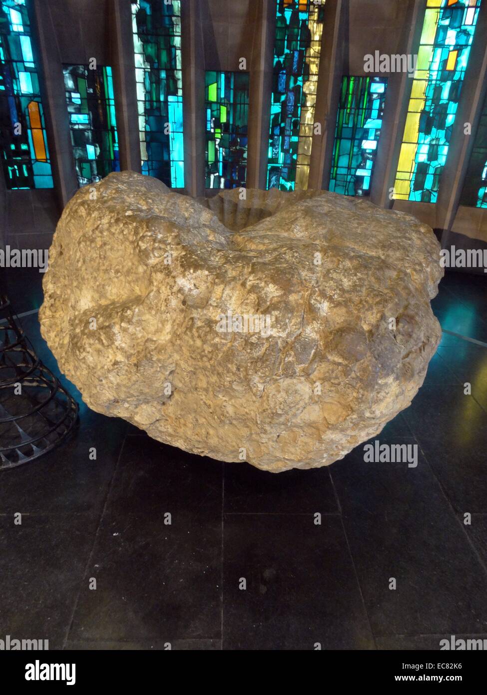 Boulder from Bethlehem and stained glass windows designed by john Piper depict the light of god