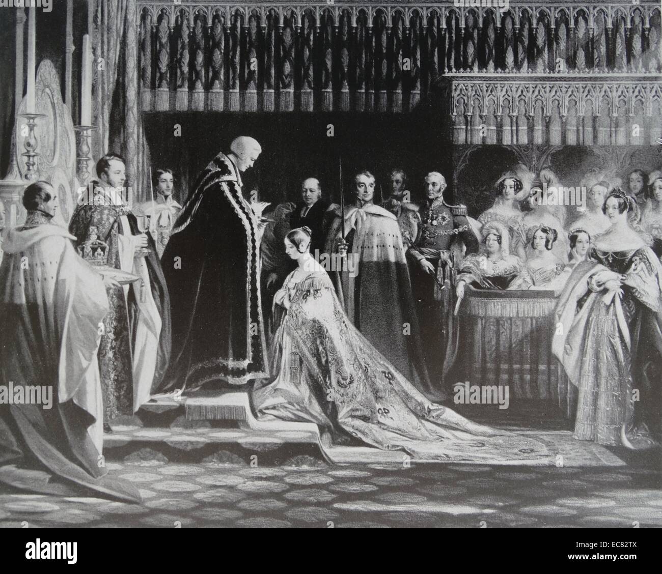 Engraving of Queen Victoria (1819-1901) monarch of the United Kingdom ...