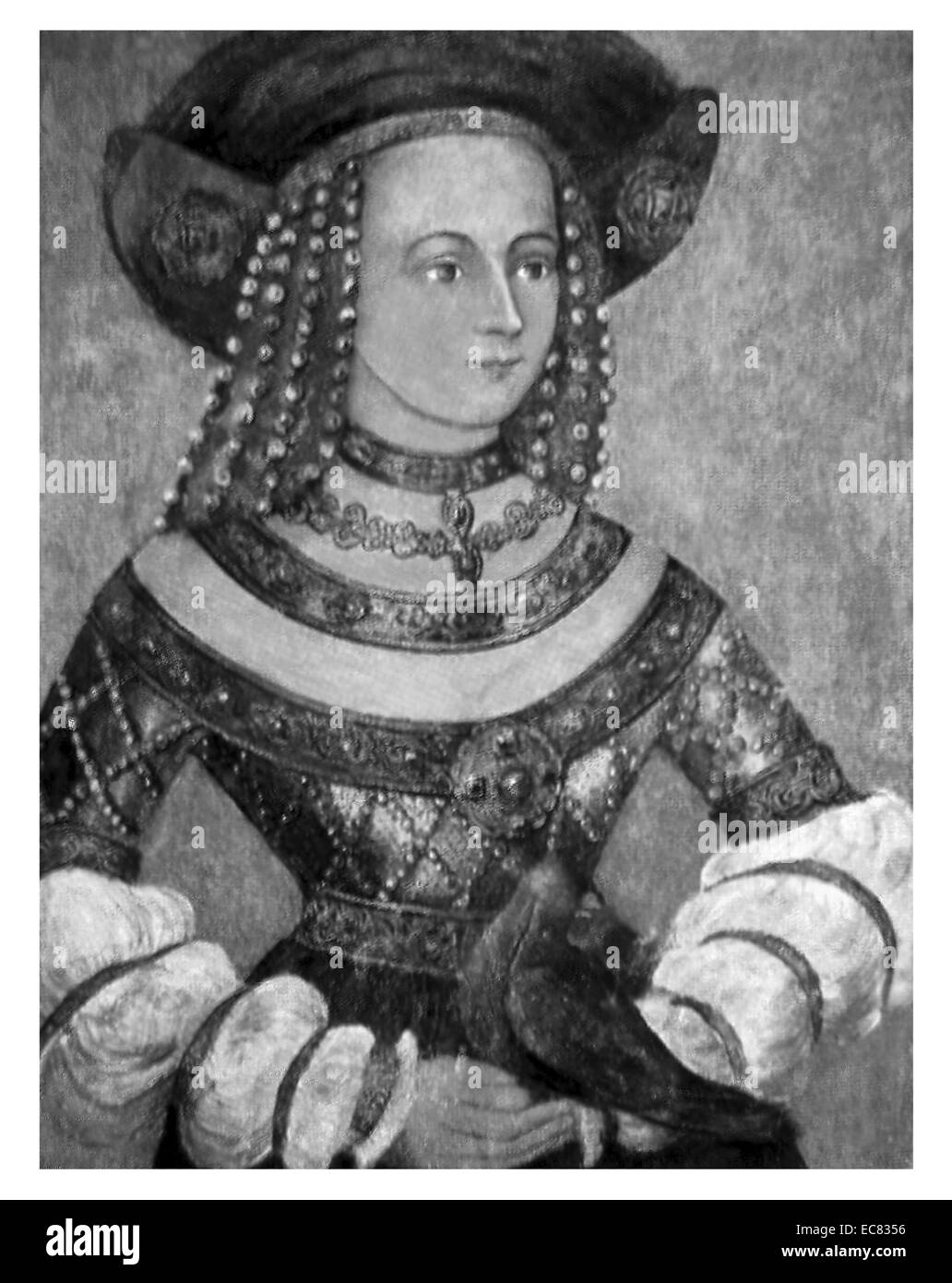 Hedwig Jagiellon (1457 – 1502), the eldest daughter of King Casimir IV Jagiellon of Poland and Archduchess Elisabeth Habsburg of Hungary. Stock Photo