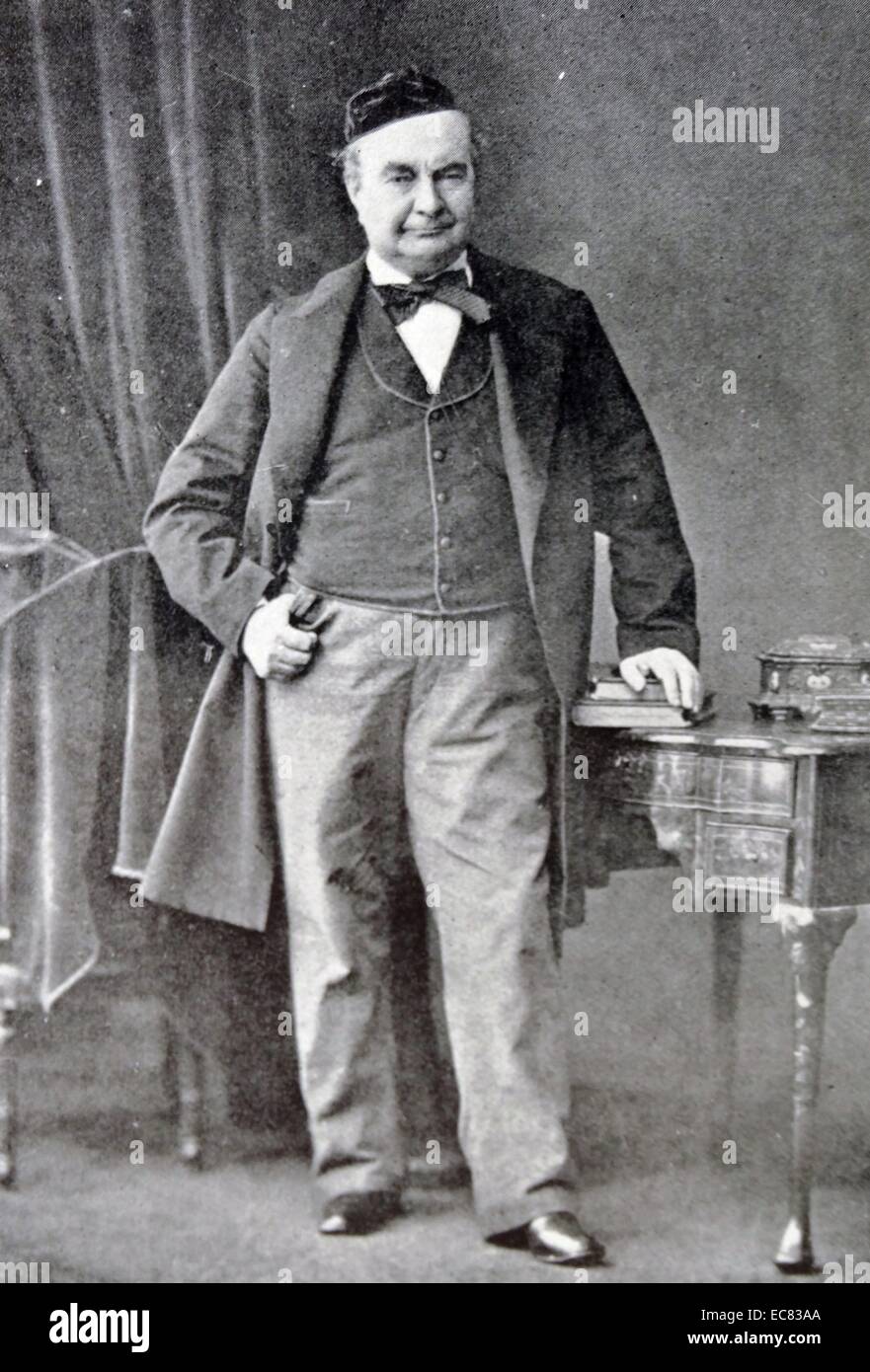 Portrait of Charles Augustin Sainte-Beuve (1804-1869) literary critic of French literature. Dated 1855 Stock Photo