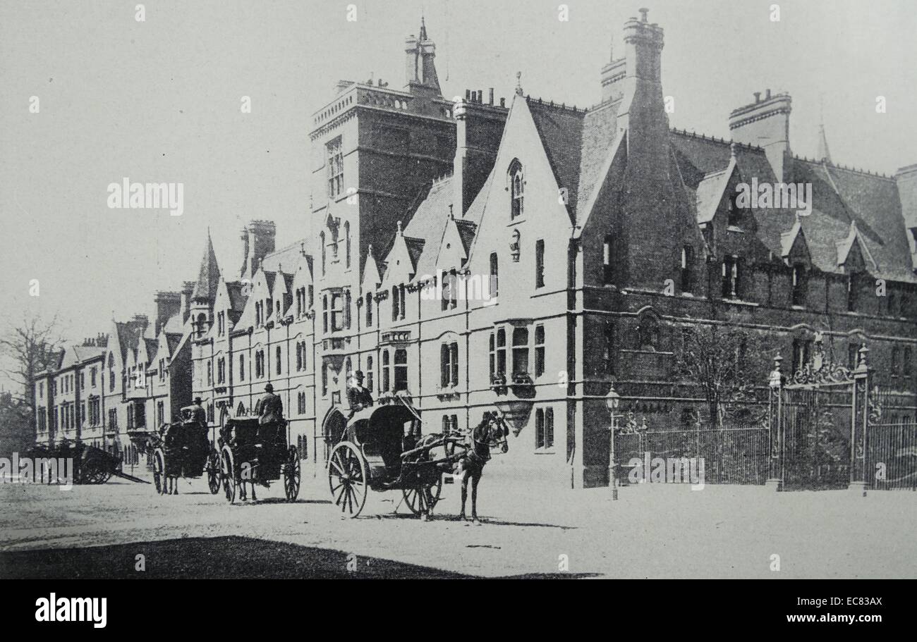 Photograph of Balliol College, Oxford. one of the constituent colleges of the University of Oxford in England founded in 1263. Dated 1900 Stock Photo