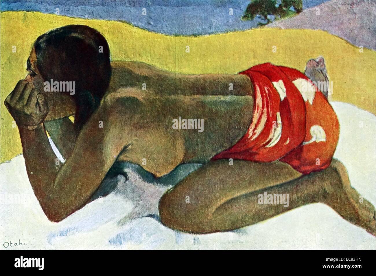 Otahi (alone) by Paul Gauguin (1848–1903) 1893 Stock Photo