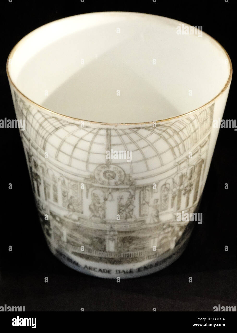 Cup commemorating Imperial Arcade. Stock Photo
